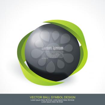 Sphere 3d design. Vector eco symbol.