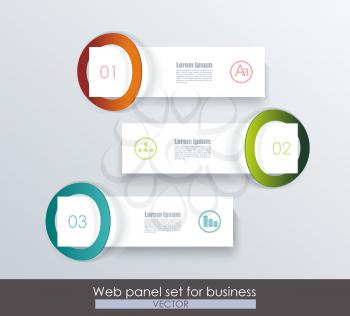 Business Design Template  Option banners. Can be used for step lines, number levels, timeline, diagram, web design. 