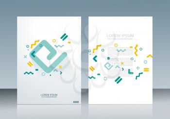 Vector  brochure template design with geometric simple shapes.