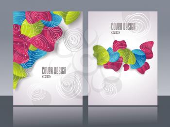 Brochure cover design with background in abstract shape, vector.