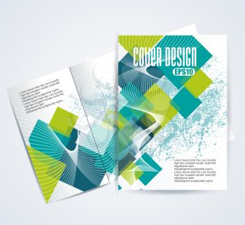 Magazine, Brochure or Flyer design with abstract geometrical polygonal background.