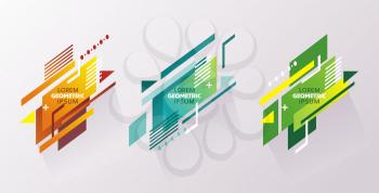 Colored signs  in abstract shape, vector background.