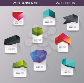 Web panels design, can be used for online services,  websites and applications.