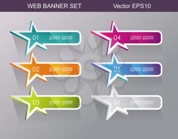 Web Banners Design. Can be used for workflow layout, diagram, number options, step up options, web design, banner template, infographic, timeline