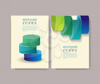 Brochure cover abstract design, vector template. 