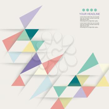 Geometric triangles background, harlequin pattern on paper texture