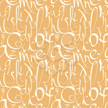 Seamless pattern with hand drawn decorative letters