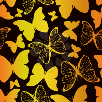 Seamless pattern with decorative butterflies