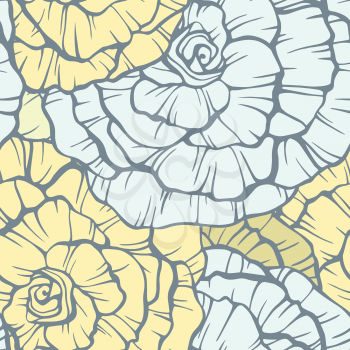 Seamless pattern with decorative roses
