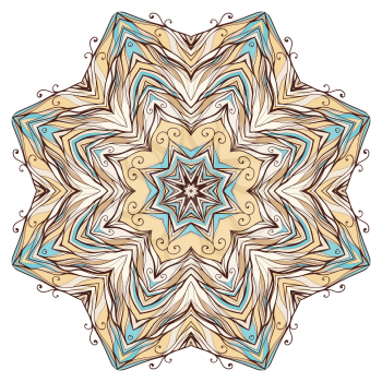 Round mandala kaleidoscopic lace ornamental background