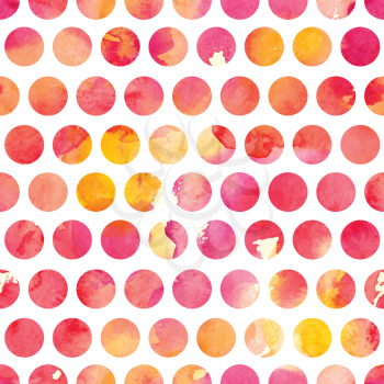 Seamless pattern with hand painted polka dots