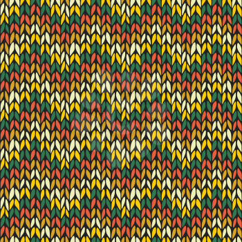 Seamless pattern with knitted chevron ornament