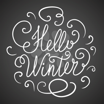 Hello winter hand lettering 