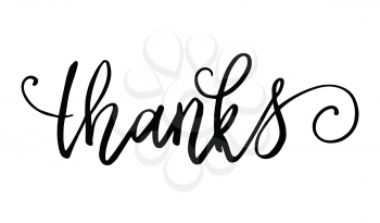 Thanks hand lettering isolated