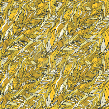 Seamless pattern with feathers