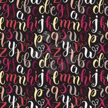Hand drawn abc letters seamless pattern