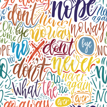 Hand lettering doodle seamless pattern with words of protest. Can be used for postcard, poster, print, greeting card, t-shirt, phone case design. Vector illustration