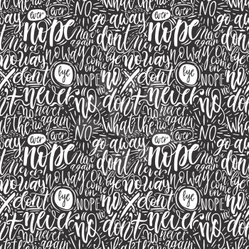 Hand lettering doodle seamless pattern with words of protest. Can be used for postcard, poster, print, greeting card, t-shirt, phone case design. Vector illustration