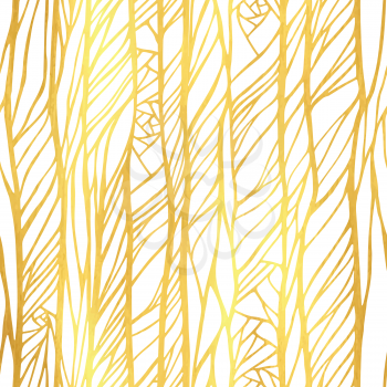 Abstract doodle wavy line golden seamless pattern set. Universal basic background. Shining luxury glamour vector illustration