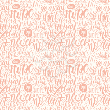 Hand lettering doodle seamless pattern with words of protest. Can be used for postcard, poster, print, greeting card, t-shirt, phone case design. Vector illustration