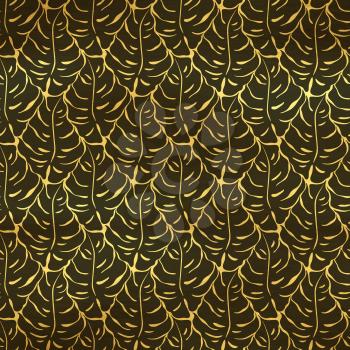 Seamless pattern with monstera leaves silhouettes. Trending tropical background. Vector illustration