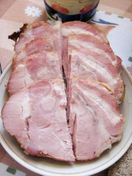 The image with Meat cut in a plate