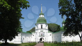 Architecture of beautiful monastery in Novgorod-Severskyi in Ukraine