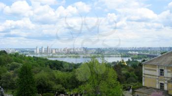 the image of panorama of Kyiv city in spring