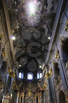 inside of beautiful Jesuit Church in Lviv is dedicated to Sts. Peter and Paul