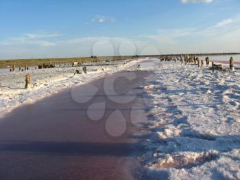 landscape extraction of salt in the salty sea