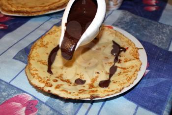 process of manufacture of pancakes with chocolate