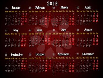 beautiful claret calendar for next  2015 year