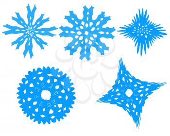 beautiful snowflakes isolated on the white background