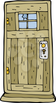 Royalty Free Clipart Image of a Old World Door