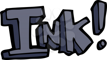 Royalty Free Clipart Image of an Ink Text