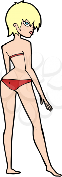 Royalty Free Clipart Image of a Woman in a Bikini