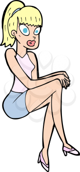 Royalty Free Clipart Image of a Pretty Female in a Skirt