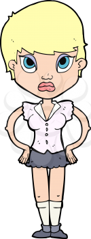 Royalty Free Clipart Image of an Annoyed Girl