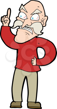 Royalty Free Clipart Image of a Mad Old Man