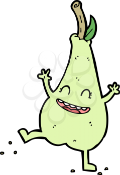 Royalty Free Clipart Image of a Dancing Pear