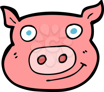 Royalty Free Clipart Image of a Pig Face