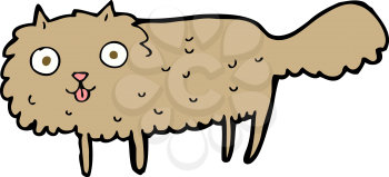 Royalty Free Clipart Image of a Furry Cat