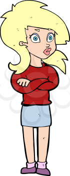 Royalty Free Clipart Image of a Woman with Folded Arms