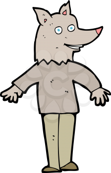 Royalty Free Clipart Image of a Happy Werewolf