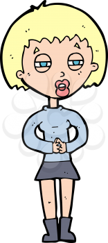 Royalty Free Clipart Image of a Sleepy Woman