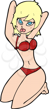 Royalty Free Clipart Image of a Woman in a Bikini