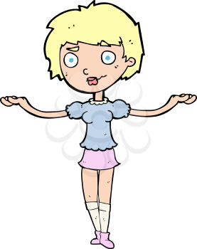 Royalty Free Clipart Image of a Woman with Her Arms Open
