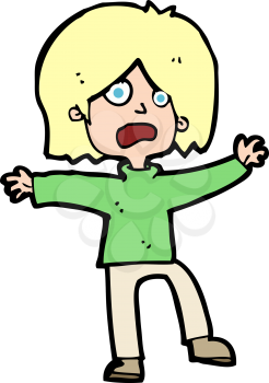 Royalty Free Clipart Image of a Scared Person