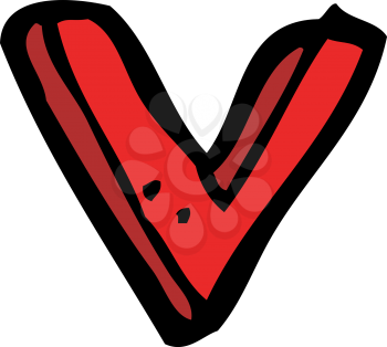 Royalty Free Clipart Image of a Letter V
