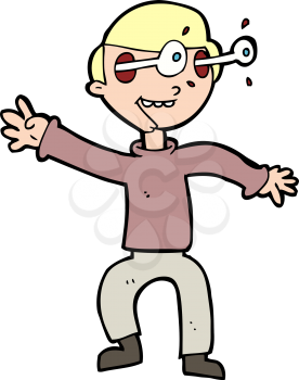 Royalty Free Clipart Image of a Man with Eyes Popping Out